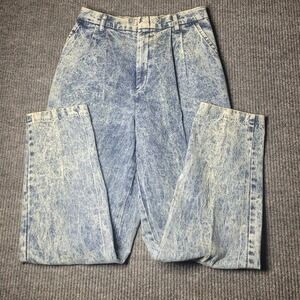 Vintage Chic 1980s Acid Wash USA Made Jeans Mom Womens Pleated Front Size 10